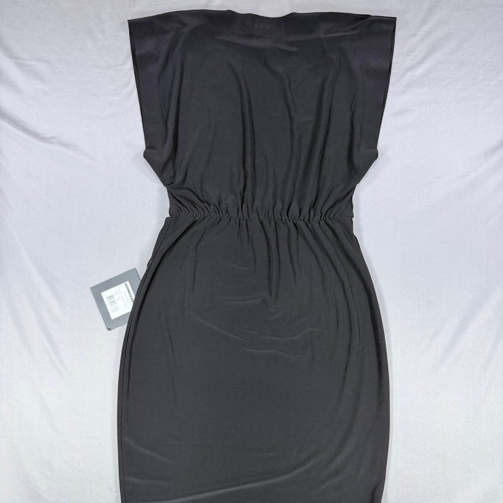 Norma Kamali V Neck Rectangle Gown Womens M Black Maxi Dress Formal Evening Wear - Picture 12 of 13